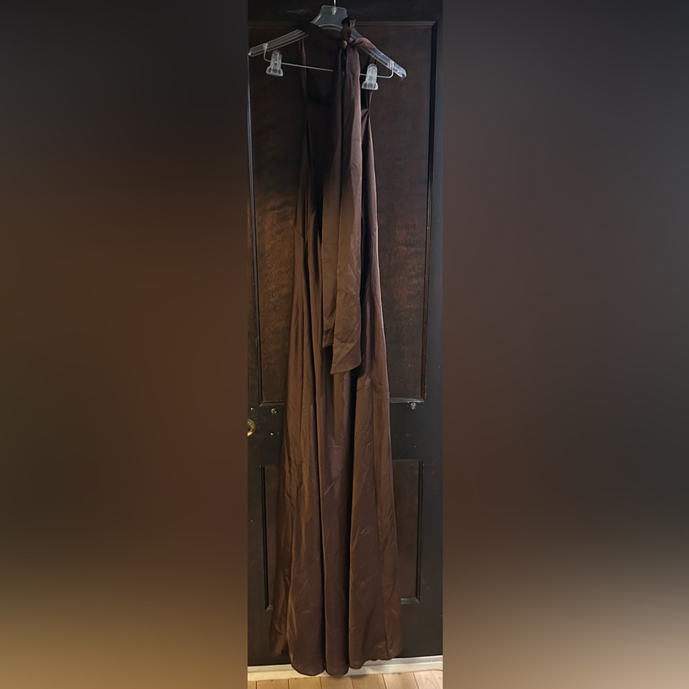Show Me‎ Your MuMu Lisa Chocolate Brown Maxi Dress S - Picture 4 of 4
